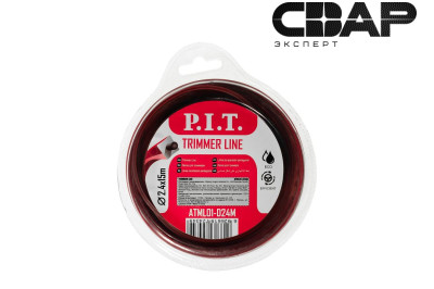 Леска для триммеров двойной квадрат P.I.T. 15 м x 2,4 мм, блистер (ATML01-D24M)