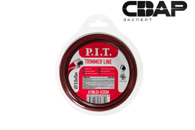 Леска для триммеров двойной квадрат P.I.T. 15 м x 3,0 мм, блистер (ATML01-D30M)