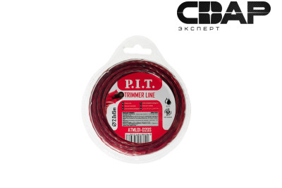 Леска для триммеров двухцветная P.I.T. 15 м x 2,0 мм, блистер (ATML01-D20S)