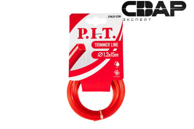 Леска для триммеров квадрат P.I.T. 15 м x 1,3 мм, картон (ATML01-S13M)