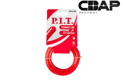 Леска для триммеров квадрат P.I.T. 15 м x 1,6 мм, картон (ATML01-S16M)