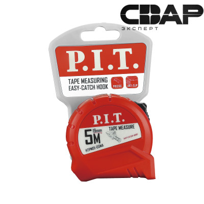 Рулетка с фиксатором P.I.T. 5 м x 19 мм, ABS(HTPM01-05MA)