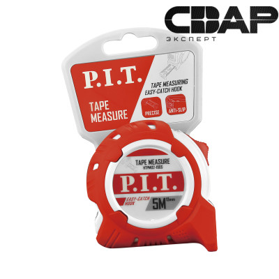 Рулетка с фиксатором P.I.T. 5 м x 19 мм, ABS+TPR(HTPM02-1905)