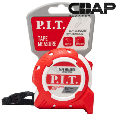 Рулетка с фиксатором P.I.T. 5 м x 25 мм, ABS+TPR(HTPM02-2505)