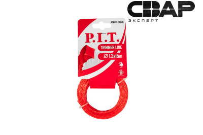 Леска для триммеров квадрат крученый P.I.T. 15 м x 1,3 мм, картон (ATML01-D13MS)