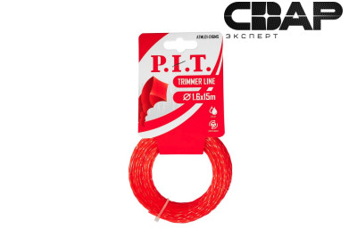 Леска для триммеров квадрат крученый P.I.T. 15 м x 1,6 мм, картон (ATML01-D16MS)