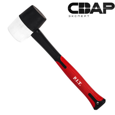 Киянка резиновая с фиберглассовой рукояткой P.I.T. HHAF05-R024 (680 г, черно-белая, двухкомп. рук.)