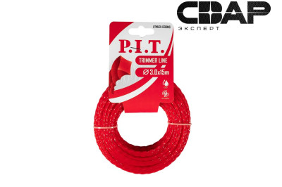 Леска для триммеров квадрат крученый P.I.T. 15 м x 3,0 мм, картон (ATML01-D30MS)