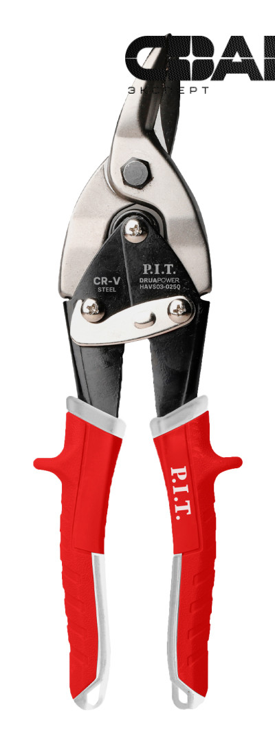 Ножницы по металлу Aviation левый рез P.I.T. DRUA HAVS03-0250 (250мм, рез 40мм, 1,2мм, CR-V)