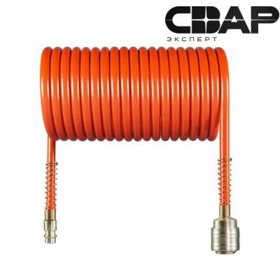 Спиральный воздушный шланг с фитингами Rapid,10 бар, 8х6 мм, 10 м. AERO